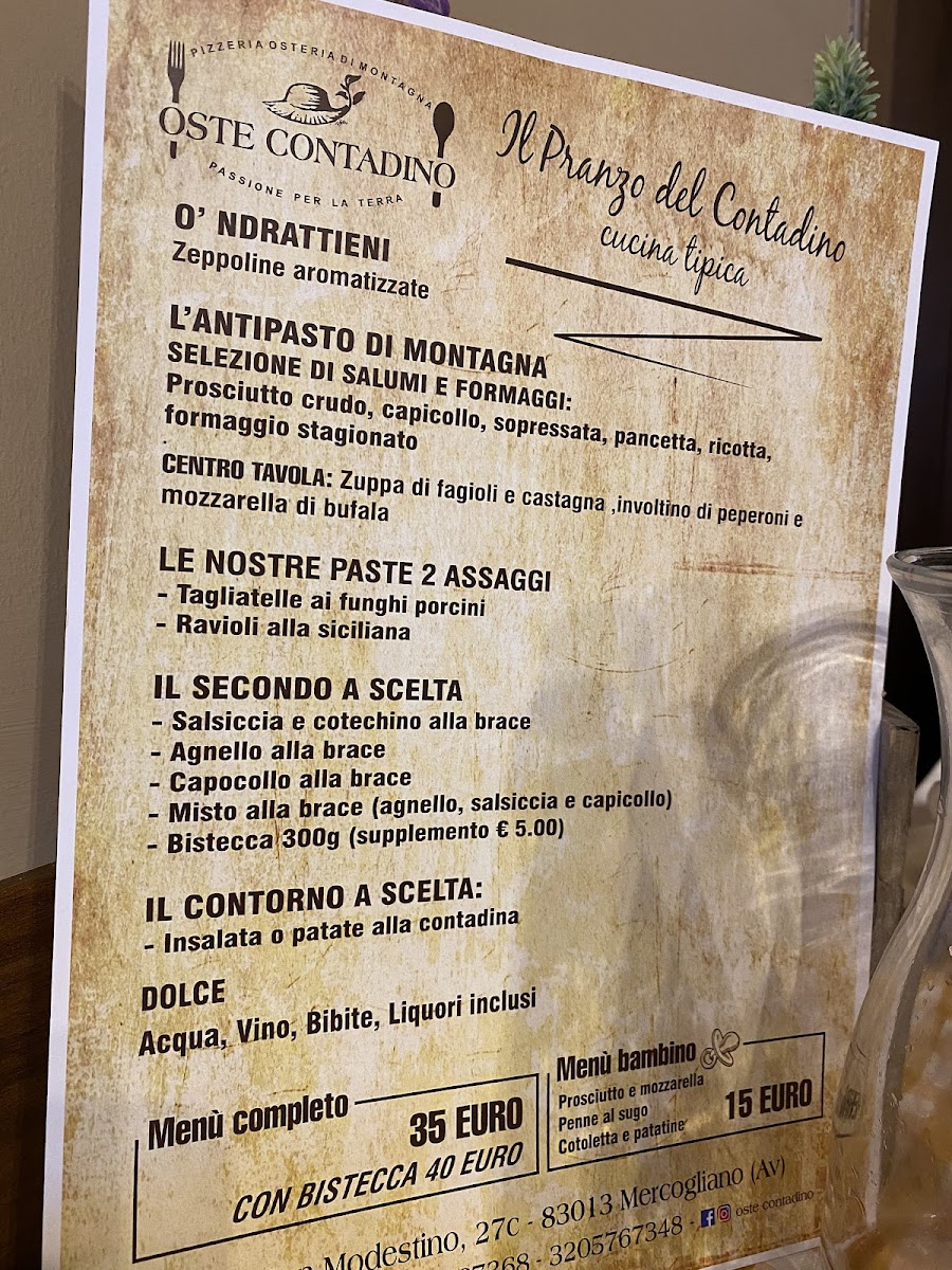 Menu Oste Contadino-Pizzeria-Osteria Di Montagna--1